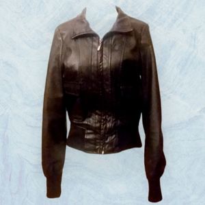 APOLLO Outer Wear -- y2k faux leather jacket